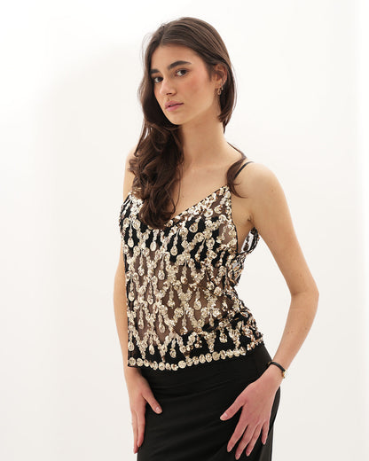 Lola Embellished Top - Gold